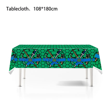 Cartoon Turtles Birthday Party Decorations Tableware Tablecloth Cup Plate Bag Napkins Balloon Baby Shower Turtles Party Favors