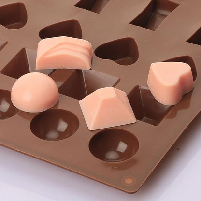 Chocolate Molds Silicone with 30 Cavities 6 Different Shapes for Making Larger Candy/Gummy/Cake Décor for Party&Celebration