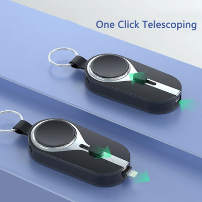 Mini Emergency Keychain Power Bank 2-in-1 Wireless Charging Watch Mobile Power Supply for Apple Watch and iPhone Xiaomi Samsung