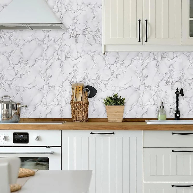 Kitchen Pearlescent Film Waterproof Wallpaper PVC Self-Adhesive Wall Stickers DIY Home Decor for Room Wardrobe Cabinet Furniture