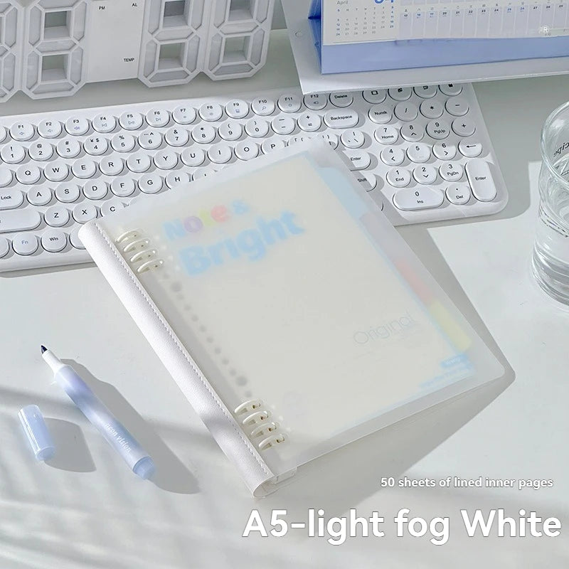 1PC A5/b5 Soft Spine Loose Leaf Notebook Detachable Notebook For Students To Flip 360 Degrees High Aesthetic Ins Style