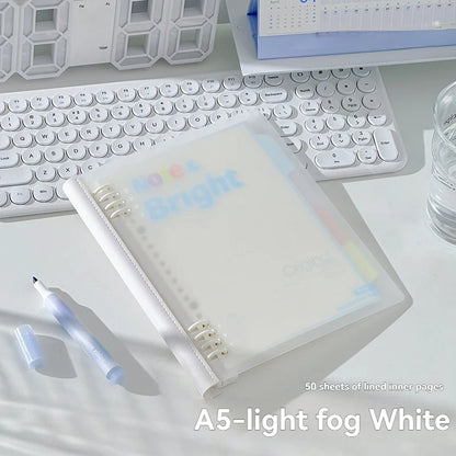 1PC A5/b5 Soft Spine Loose Leaf Notebook Detachable Notebook For Students To Flip 360 Degrees High Aesthetic Ins Style