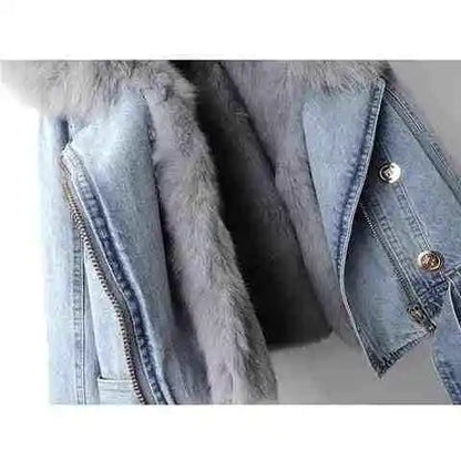 Women Cropped Denim Jacket Leopard Print Vintage Regular Fit Spring Autumn Winter Summer Acid Washed Organic Cotton Eco-Friendly