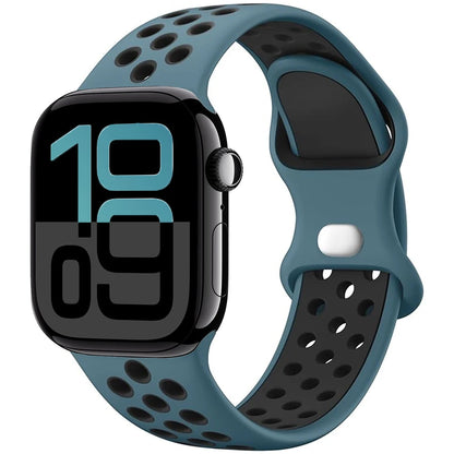 Silicone Strap For Apple Watch 11 10 9 8 7 46mm 45mm 42mm 41mm Ultra 3/2 49mm Breathable Bracelet Wristband iWatch 6 5 4 SE 44mm
