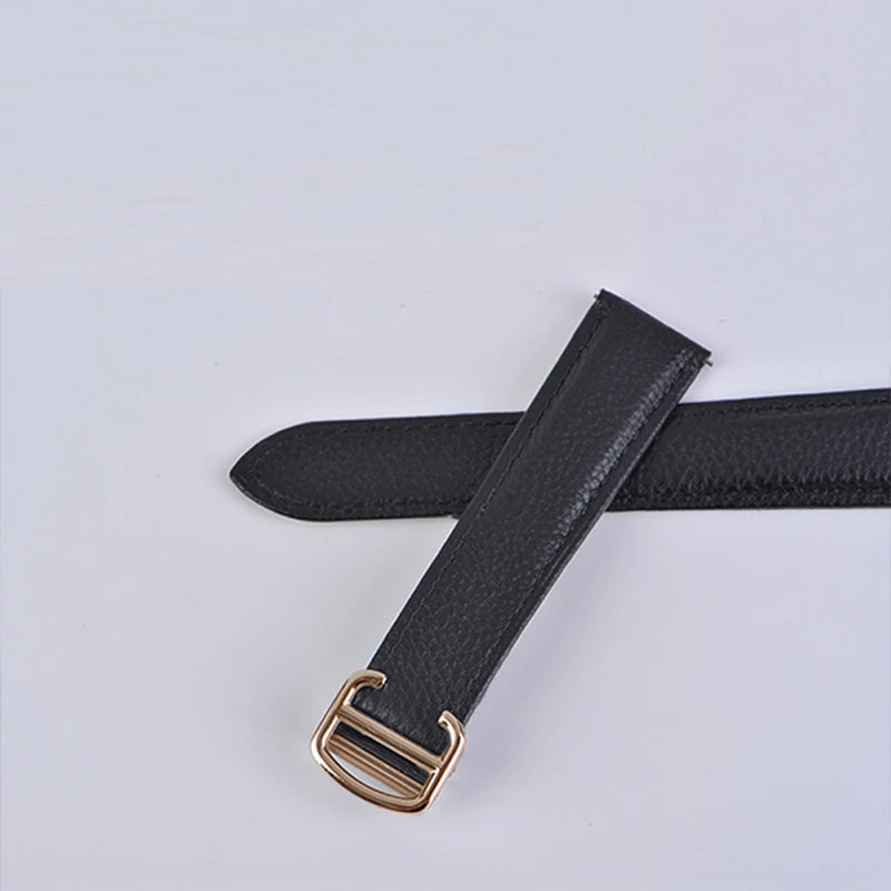 Watch strap soft cow leather for Cartie'r Tank/must/solo/santos watch band high-end quick release easy  install foldable buckle