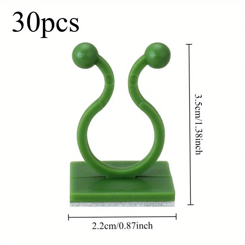 30pcs Invisible Plant Climbing Wall Hooks - Self-Adhesive, Reusable, Adjustable Vines Traction Holders for Indoor Outdoor Garden