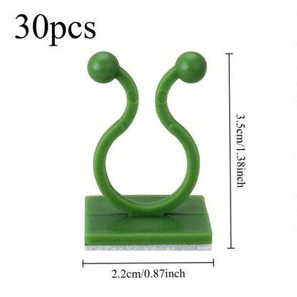 30pcs Invisible Plant Climbing Wall Hooks - Self-Adhesive, Reusable, Adjustable Vines Traction Holders for Indoor Outdoor Garden