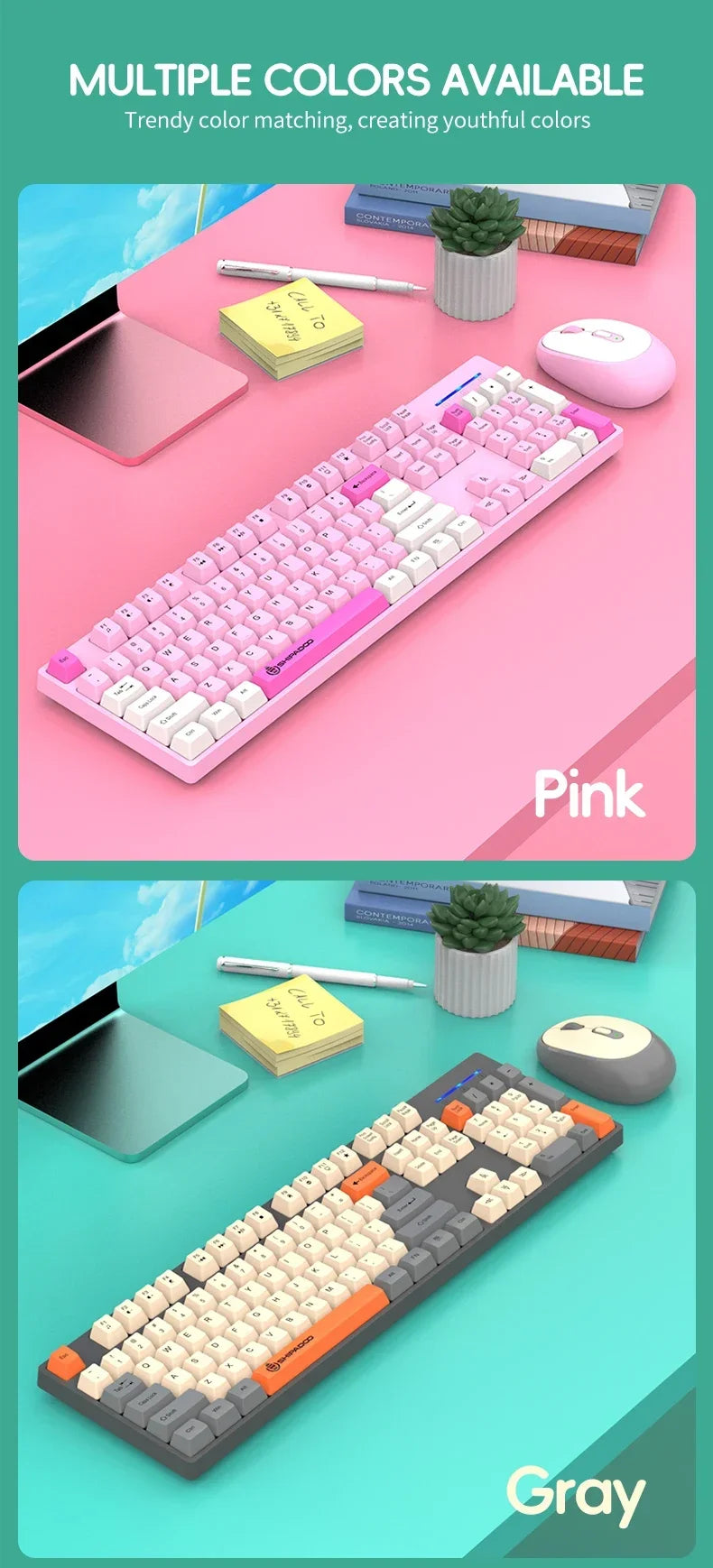 2.4GWireless Keyboard and Mouse Combo Set Gaming Wireless Laptop Desktop Computer Office Accessories Free Wireless Mouse