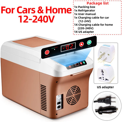 Yanace 15L Portable Car Refrigerator Dual Zone Mini Fridge Freezer for Camping Travel Electric Cooler Box  Outdoor Use