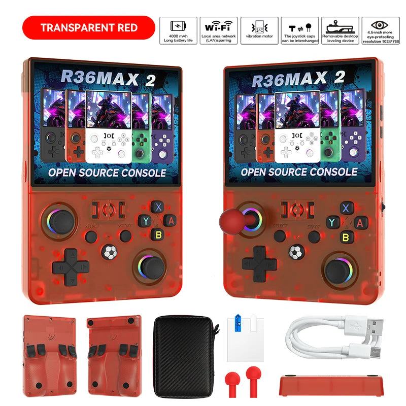 MAXⅡ 2026 Newest  4.5 Inch Retro Handheld Game Console 1024x768 IPS HD Screen Portable Open Source Linux System with 2*Joys
