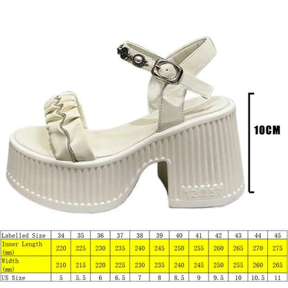 Fujin 10cm PU Synthetic Microfiber Leather Peep Toe Shoes Bling Rhinestone Platform Wedge Fashion Slippers Women Sandals Pumps