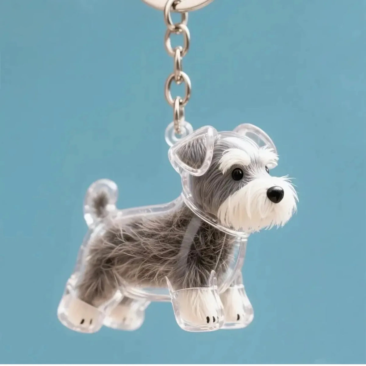Animal Zinc Alloy 3D Pet Keychain Charm | DIY Dog Hair Storage Pendant | Bag & Keyring Accessory