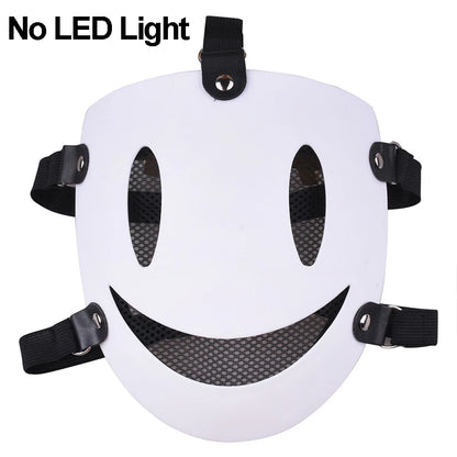 Anime High Rise Invasion Sniper LED Light up Mask Japanese Killer Japanese White Masks Carnival  Halloween Party Costume Props