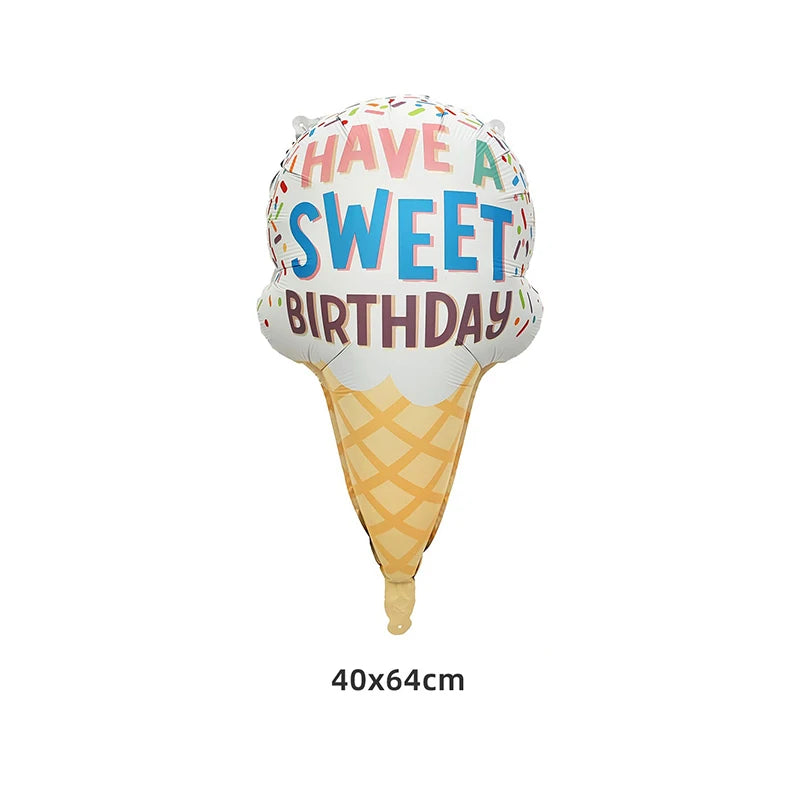 Birthday Cake Aluminium Foil Balloons Candy Ice Cream Cloud Camera Helium Balloon Birthday Party Decoration