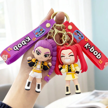 Kpop Rumi Keychain Kpop Group Rumi Mira Zoey Anime Character Keychains Backpack Pendant Charms Keyring Party Favor Gifts