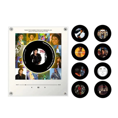 Transparent Acrylic NFC Music Rotating Disc Magnetic Refrigerator Sticker Luminous Night Light Sensor Automatic Player Gifts
