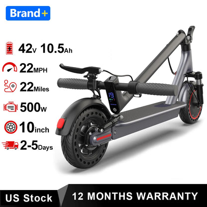 2026 NEW 10‘’ Electric Scooter for Adults,500W Powerful Motor,22 Miles Long Range,Dual Braking System,22Mph Max Speed,Foldable E Scooter with Solid Tires,APP Control