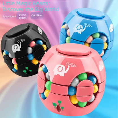 New High Quality Portable Funny Plastics Magic Bean Cube Spinner Rotating Ball 3D Rotating Ball Finger Gyro Finger Spinner Gyro
