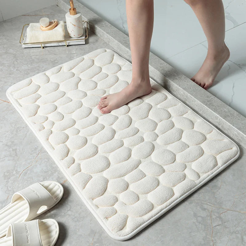 40x60cm/50x80cm Bath Rugs Mat Non Slip Cobblestone Embossed Carpets Bathroom Floor Mat Memory Foam Bathmat Washable Doormat