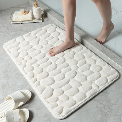 40x60cm/50x80cm Bath Rugs Mat Non Slip Cobblestone Embossed Carpets Bathroom Floor Mat Memory Foam Bathmat Washable Doormat