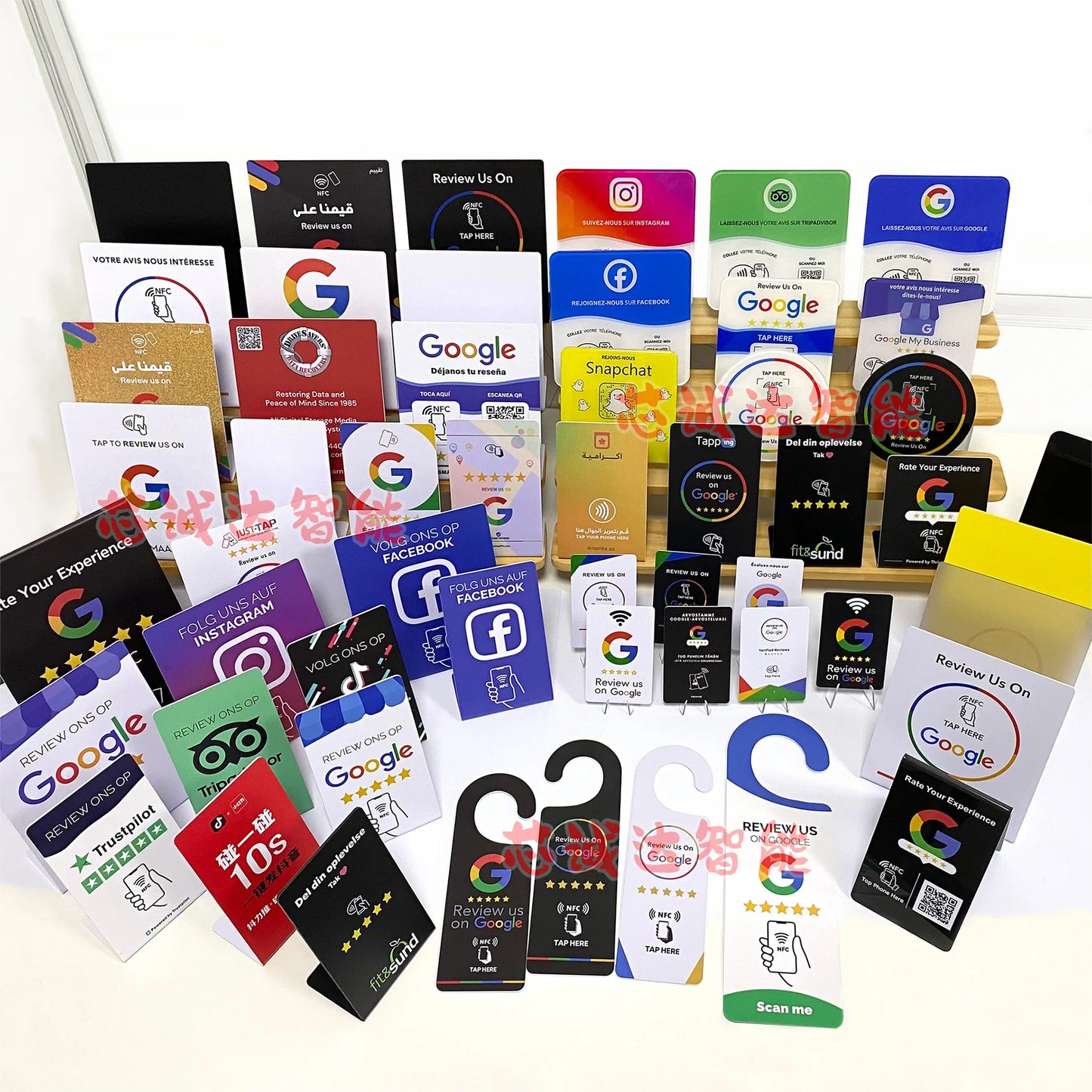 Tap The NFC Stand, Google NFC Review Card, Restaurant Bend Card, NFC Positive Review Card, Stand Desktop Review Card
