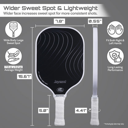 Joysent Pickleball Paddle USAPA T300 Carbon Fiber Pickleball Racket PP Honeycomb 14mm Pickle Ball Paddle For Beginner Men Women