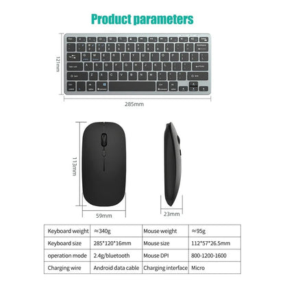 2.4G Wireless Keyboard Mouse Set Bluetooth 5.0 Keyboard Mouse Combo 2 modes Mini Keyboard Mouse For Laptop PC Accessories