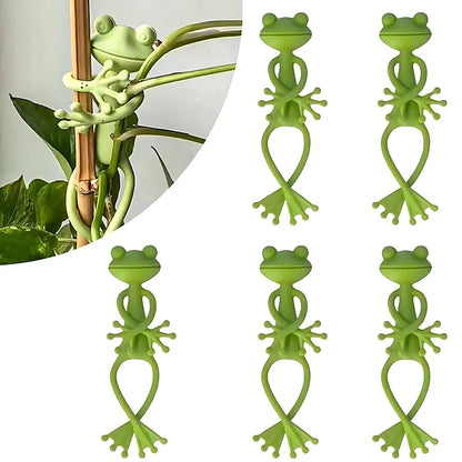 1/3/5PCS Green Frog Shaped Plant Clips DIY Flowers Vines Stem Holder Rack Gardening Gadgets Support for Plants Home Supplies ZYF