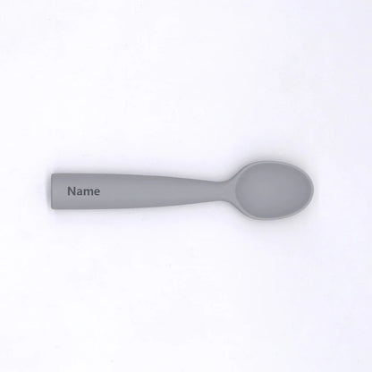 Silicone Spoon Personalized Custom Name Silicone Material Soft Spoon Baby Practice Use Suitable