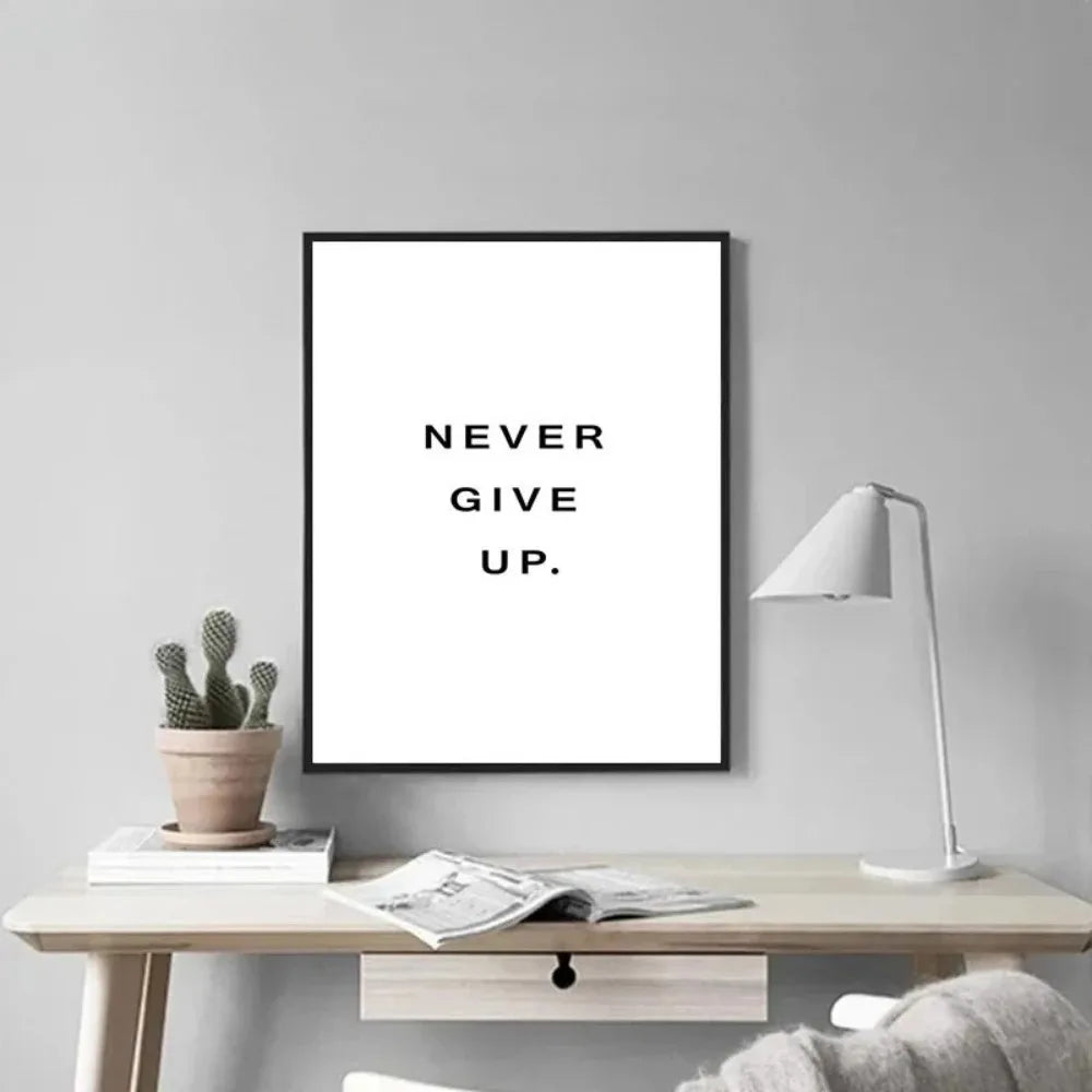 Yes You Can Motivational Phrase Poster and Print Minimalist Quotes Poster Canvas Black White Wall Art Picture Nordic Home Decor