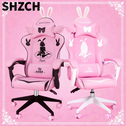 Pink gaming  High-quality girls cartoon home live Gamer  comfortable Swivel  Adjustable office computer Chair