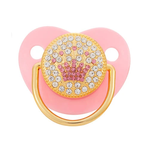 Baby Shower Gifts Baby Pacifier Rhinestone Pacifier Clips Princess Bling BPA Free Silicone Infant Nipple Newborn Baby Soother