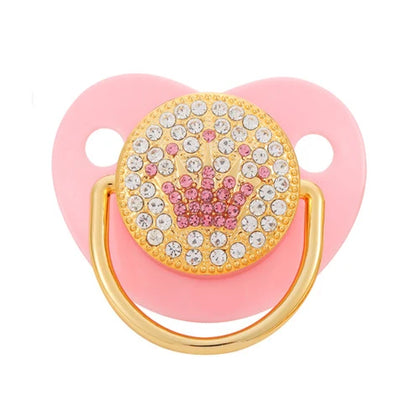 Baby Shower Gifts Baby Pacifier Rhinestone Pacifier Clips Princess Bling BPA Free Silicone Infant Nipple Newborn Baby Soother