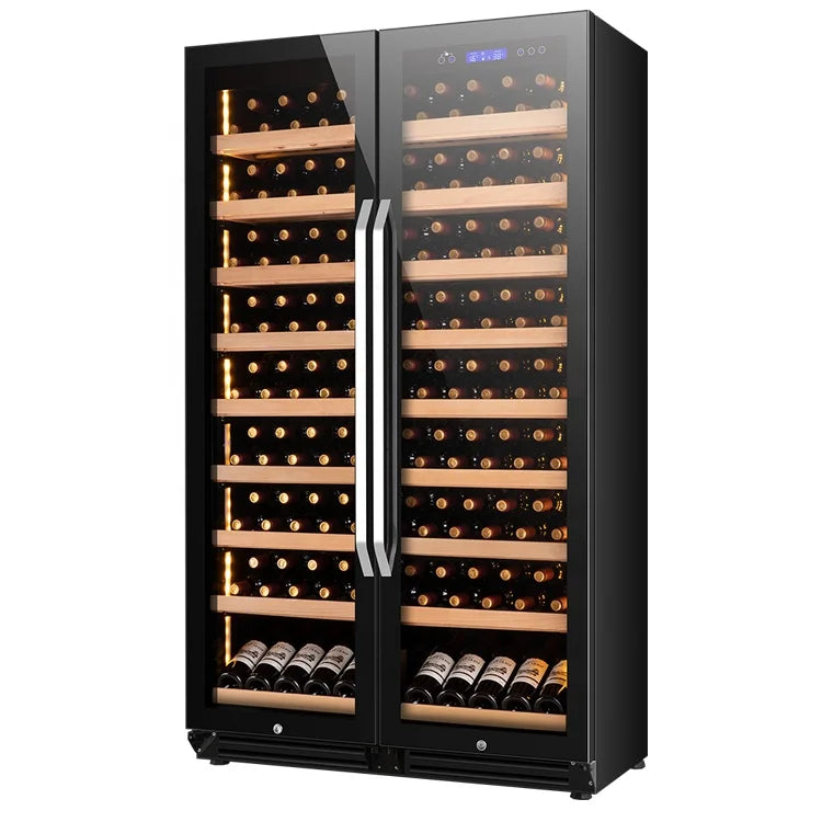 JiuFu Thermoelectric Dual Zone Wine Cooler Cellar Wine Cooling Fridge Corner Wine bar Cabinet  for Home