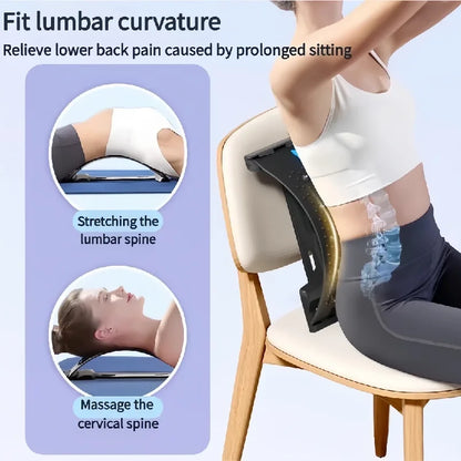 Back Support Back Stretching Device,Back Massager for Bed Chair Car,Multi-Level Lumbar Support Stretcher Spinal Muscle Pain Reli