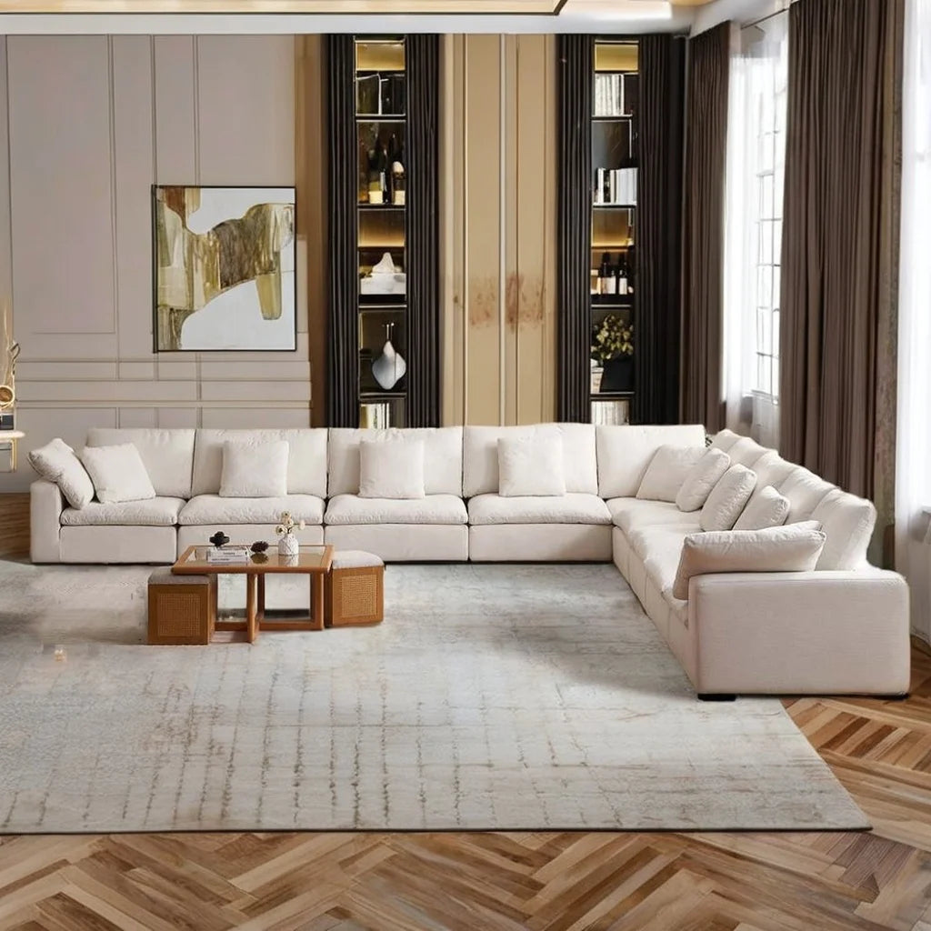 Italian Design Hot Sale Cozy Indoor Sofa Collection Modular Fabric Sofa Cloud Couch Sectional Sofa