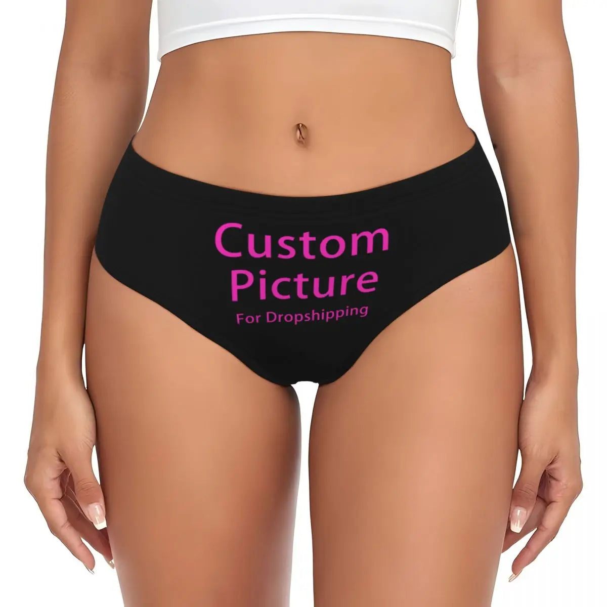 Custom DIY Logo Briefs Underwear Women's Stretch Comfortable Shorts Panties Customized Photo Print Brief Panties