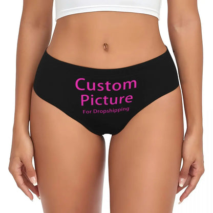 Custom DIY Logo Briefs Underwear Women's Stretch Comfortable Shorts Panties Customized Photo Print Brief Panties