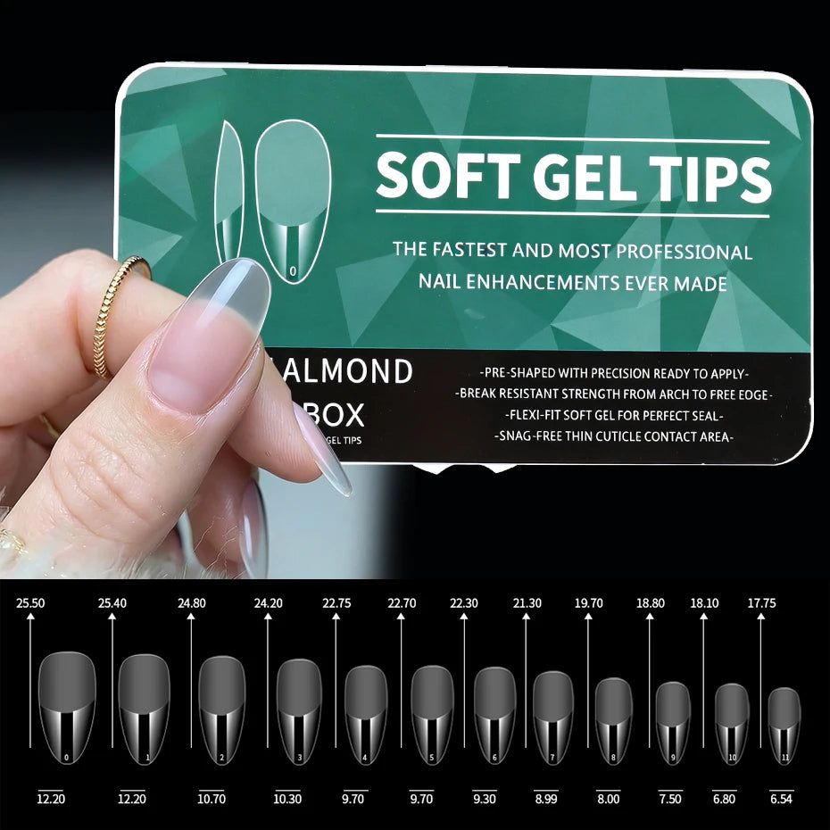 550pcs Translucent Frosted Nail Tips Soft Almond Coffin Square Acrylic Soft Full Cover False Nails Matte Press On Nails Manicure