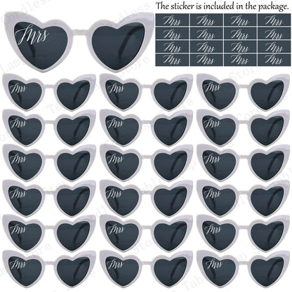 12-120 Pcs Wedding Heart Sunglasses Mr/Ms Bride Glasses Wedding Gift for Guest Bridesmaid Heart Glasses Just Married Party Favor