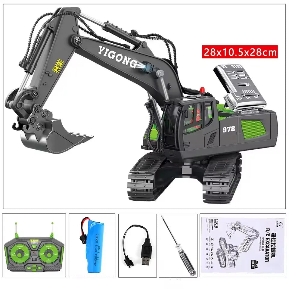 Remote Control Excavator Bulldozer Dump Truck Rc Car Toys Electric Engineering 2.4g High-Tech Vehicle Model Toys For Kids Gifts