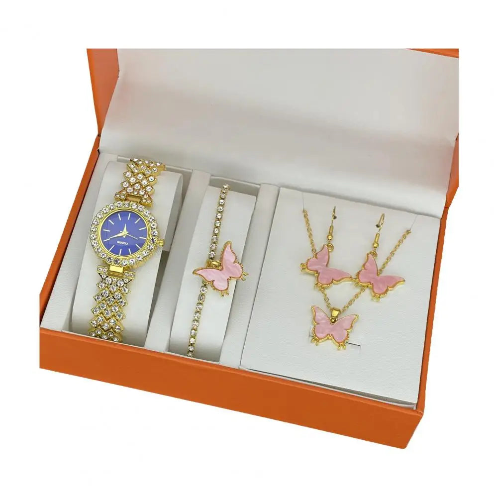1 Set Jewelry Set with Gift Box Complete Collection of Quartz