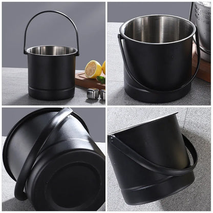 Stainless Steel Ice Cube Bucket Thickened Metal Wine Beer Cooler Bar Supply Party Wine Holder Ktv Juice Bottle Holder