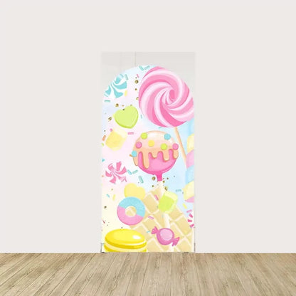 LS Custom 2-Sided Sprinkles Sweet Candy Dessert Ice Cream Kids Birthday Party Covers Chiara Arch Background Decor Backdrop Photo