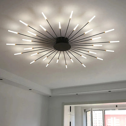 Multi-Head LED Ceiling Light | Black & Gold-Tone Surface Mount | Living Rooms, Dining Rooms & Bedrooms