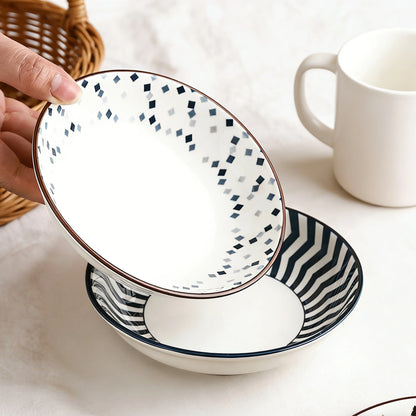 4-Piece Ceramic Plate，5.65in Simple Dipping Dishes.For Appetizers, Fruits, Desserts & Bone Spitting，Microwave & Dishwasher Safe