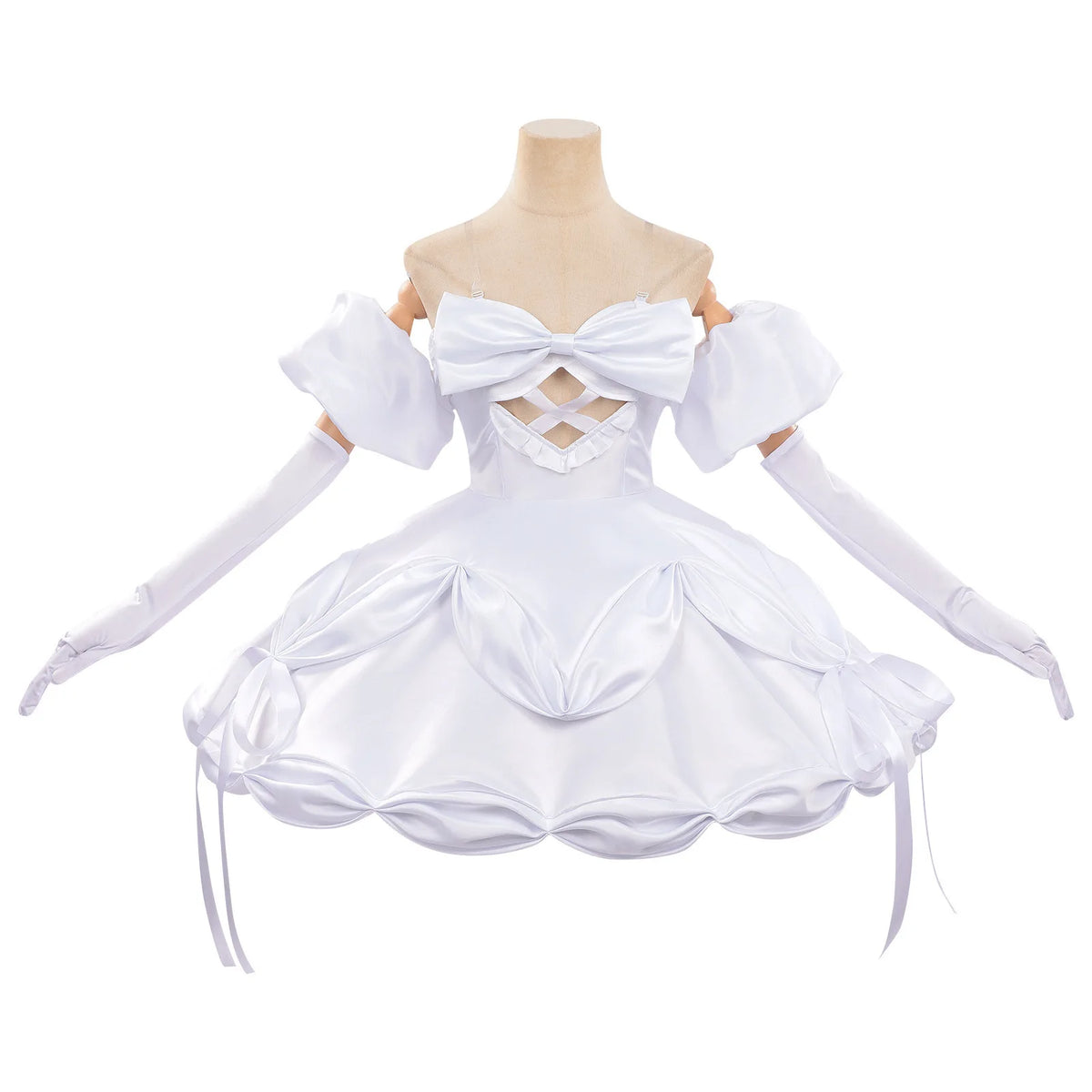 Anime Zombie Stage Sua Cosplay Costume Wig Alien Stage White Dress Socks Bow Tie Headscarf Outfit Halloween Party Role Play