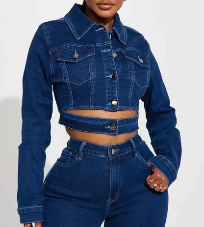 Hot Sale Blue Denim Jacket Women Short Jean Jacket Denim Button up Coat Oversize Denim Jacket for Ladies OEM Serviced