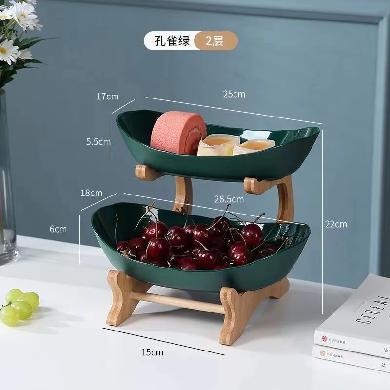 Creative 2/3 Layer Fruit Plate Home Organizer Living Room Plastic Snack Dish Dried Fruit Basket Candy Dish Cake Stand Salad Bowl