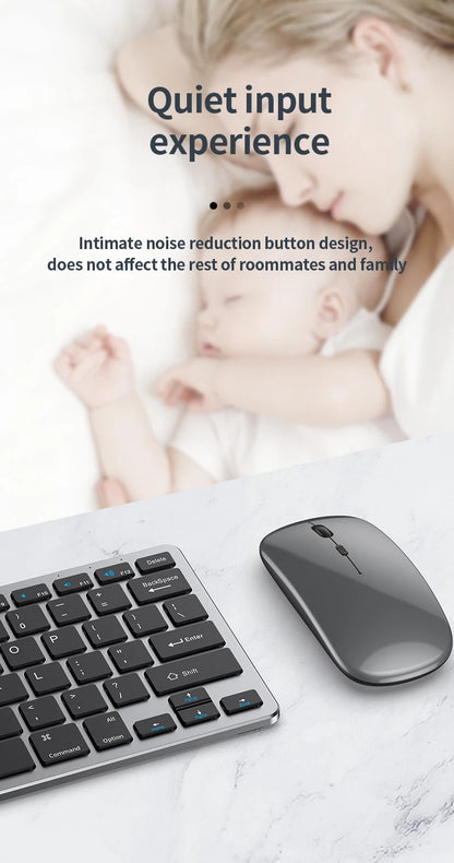 NexusClick 2.4G Wireless Keyboard Mouse Combo, Ergonomic Rechargeable Mini Multimedia Office Keyboard Set For PC Laptop Macbook